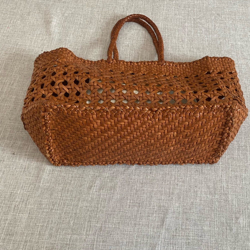 Dragon Diffusion Woven Straw Tote in Natural Brown - Picture 4 of 9